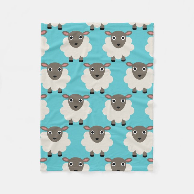 Sheeps seamless pattern fleece blanket (Front)