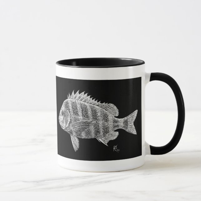 Sheepshead fish on mug (Right)
