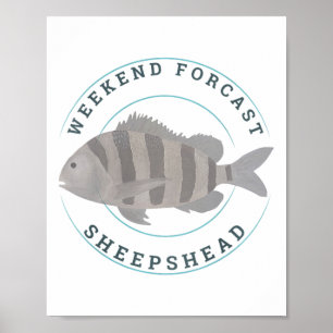 Sheepshead Fishing Fishy Fisherman Funny Fishing L Poster