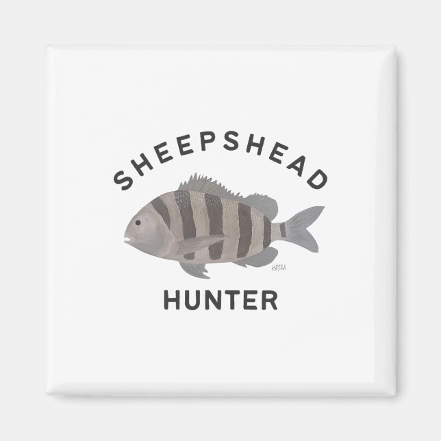 Sheepshead Hunter Fishing  Magnet (Front)