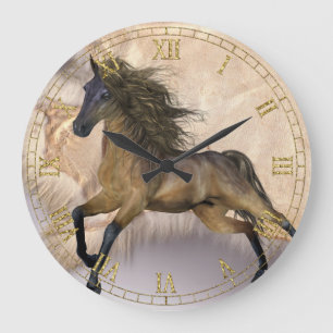 Sheepskin on Wild Horse Wall Clock