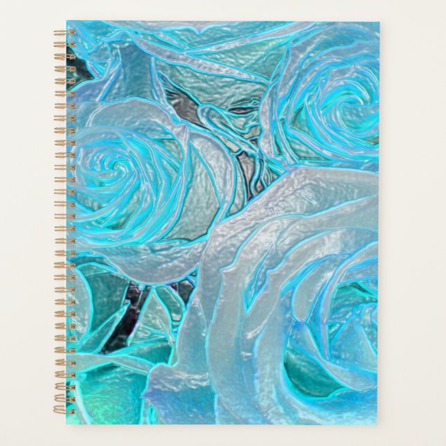 Sheer Blue Roses -  Planner (Front)