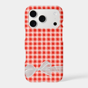 sheer bow on red and white gingham