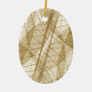 Sheer Cream Beige Lace Leaves Ceramic Tree Decoration