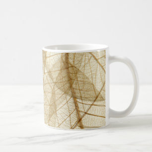 Sheer Cream Beige Lace Leaves Coffee Mug