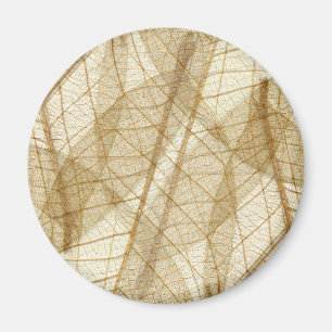 Sheer Cream Beige Lace Leaves Magnet