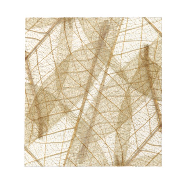 Sheer Cream Beige Lace Leaves Notepad (Front)