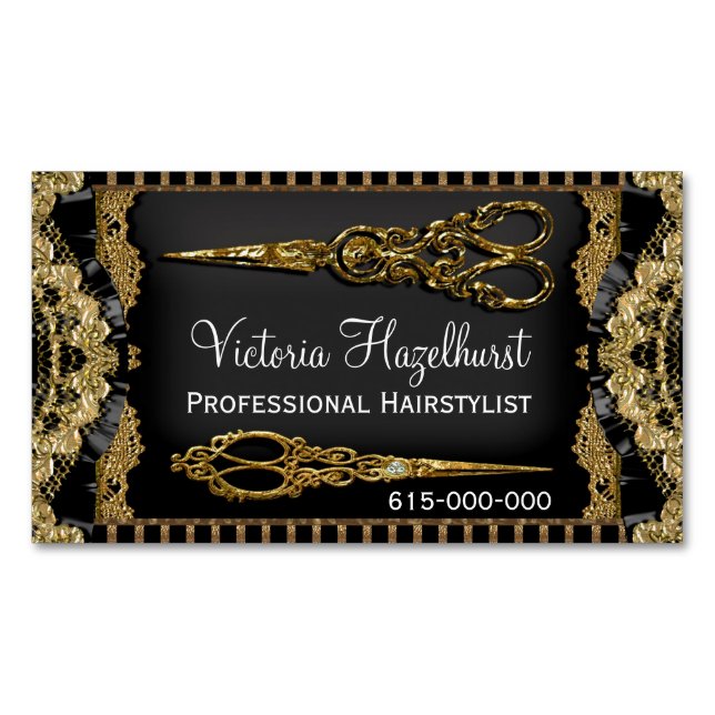 Sheer Hazelhurst Double Scissor Magnetic Magnetic Business Card (Front)
