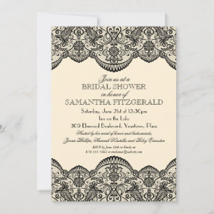 Sheer Lace Bridal Shower Invitation
