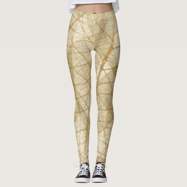 Sheer Lace Leaves Leggings (Front)