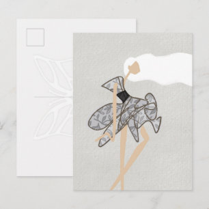 Sheer Motion Muse Glam Fashion Art Postcard