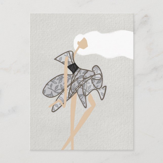 Sheer Motion Muse Glam Fashion Art Postcard (Front)