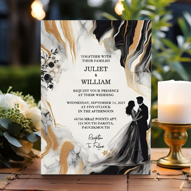 Sheer Natural Work Stacked Stone Marble Wedding Invitation (Creator Uploaded)
