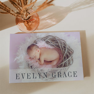 Sheer Overlay Baby Photo Christening or Baptism Guest Book