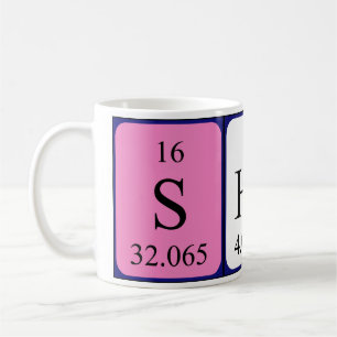 Sheer periodic table name mug