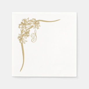 Sheer Poinsettia Lace Monogramed Napkin