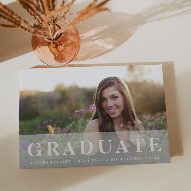 Sheer Stripe | Graduation Photo Guest Book (Creator Uploaded)