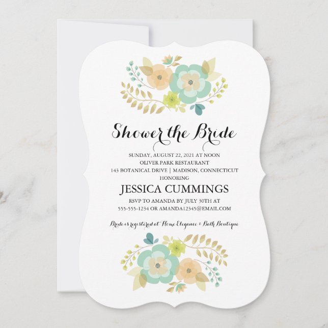 Sheer Summer Flowers | Bridal Shower Invitation (Front)