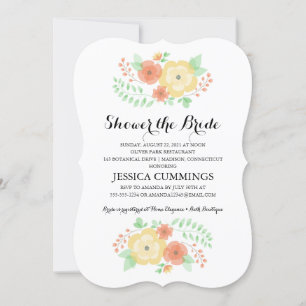 Sheer Summer Flowers   Bridal Shower Invitation
