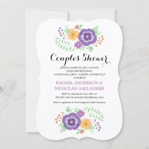 Sheer Summer Flowers   Couples Shower Invitation