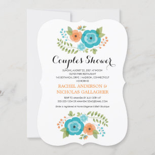 Sheer Summer Flowers   Couples Shower Invitation