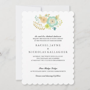 Sheer Summer Flowers   Wedding Invitation
