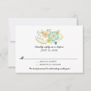 Sheer Summer Flowers Wedding RSVP Card