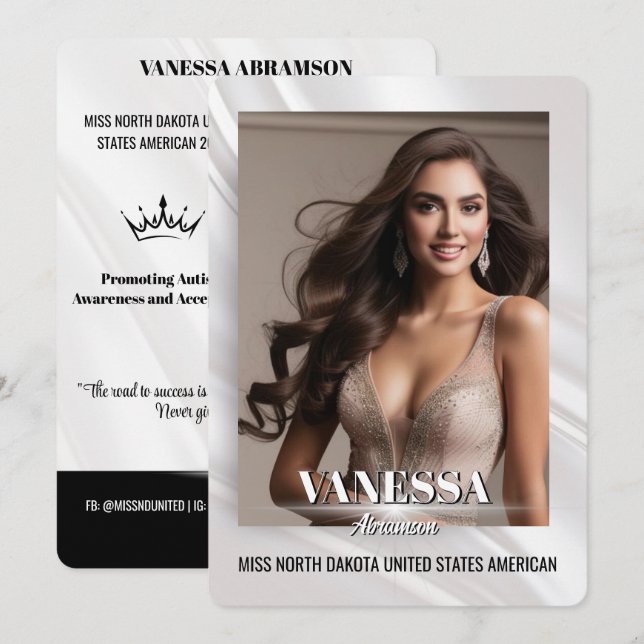 Sheer Sunburst Pageant Autograph Card (Front/Back)