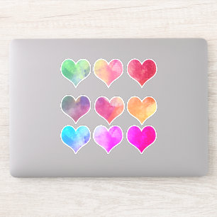 sheet/9 Colourful Heart Shaped Cut-out Decals