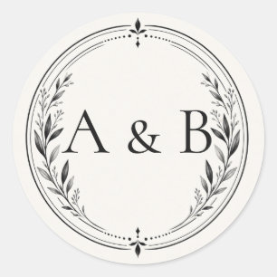 Sheet:Black White Couple Wedding Envelope Seals