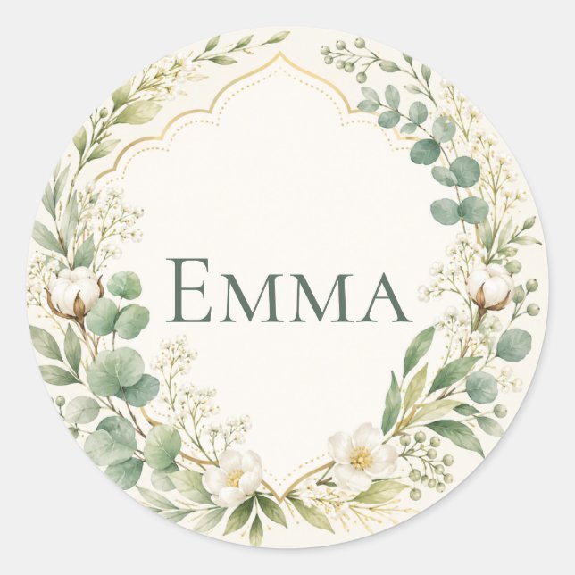 Sheet:Botanical Baby Shower Envelope Seal (Front)
