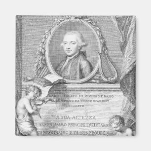 Sheet Cover with a portrait of Felice Giardini Magnet