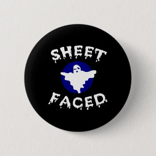 Sheet Faced Fun Halloween 6 Cm Round Badge