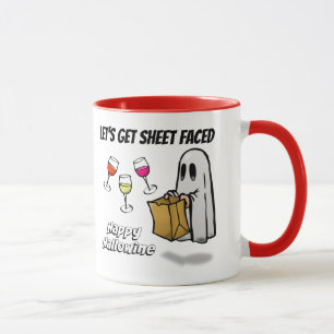 Sheet Faced Ghost Happy Hallowine Mug