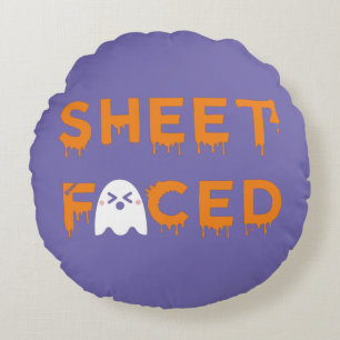 Sheet Faced Orange Round Cushion