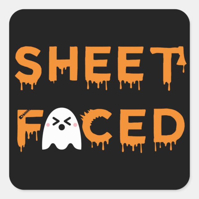 Sheet Faced Orange Square Sticker (Front)
