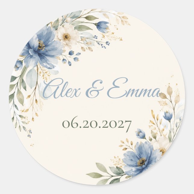 Sheet:Floral Monogram Wedding Envelope Seals (Front)