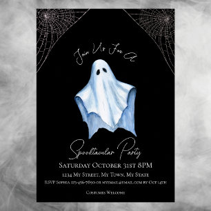 Sheet Ghost Adult Halloween Party gothic black Invitation