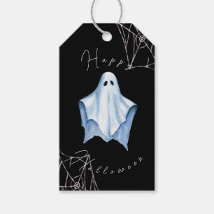 Sheet Ghost & Cobwebs Halloween Gothic Black Gift Tags