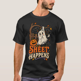 Sheet Happens Funny Ghost Halloween T-Shirt