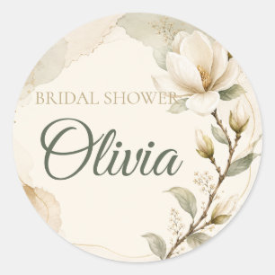 Sheet:Magnolia Floral Bridal Shower Envelope Seals