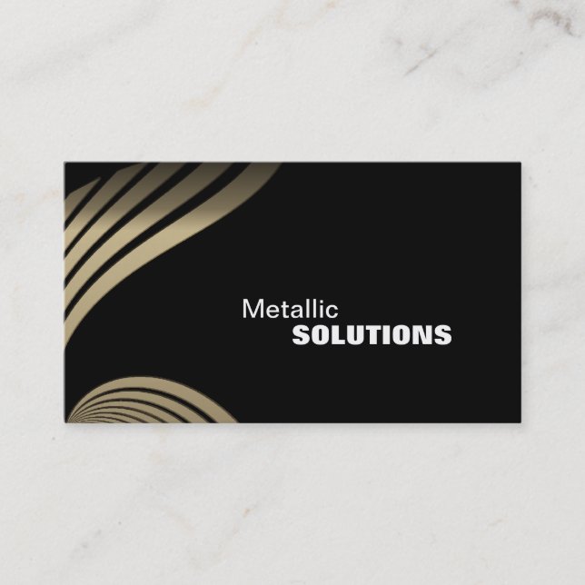 Sheet Metal Trade Business Card - Black & Gold (Front)
