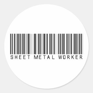 Sheet Metal Worker Bar Code Classic Round Sticker
