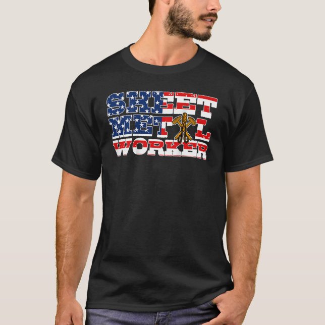 Sheet Metal Worker Funny Design on Back T-Shirt (Front)