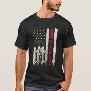 Sheet Metal Worker On Back Of T-Shirt