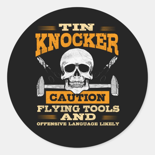 Sheet Metal Worker Tin Knocker Flying Tools Classic Round Sticker (Front)