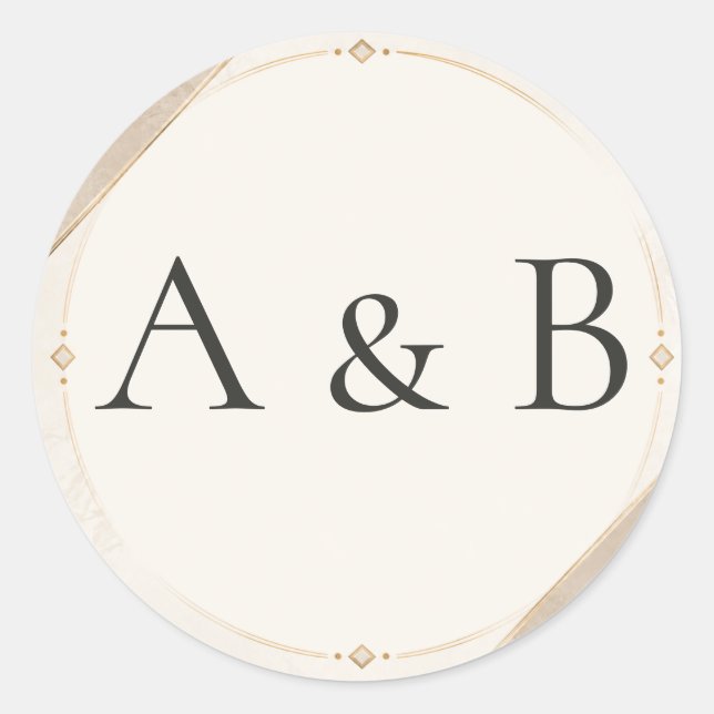 Sheet:Minimalist Monogram Wedding Envelope Seals (Front)