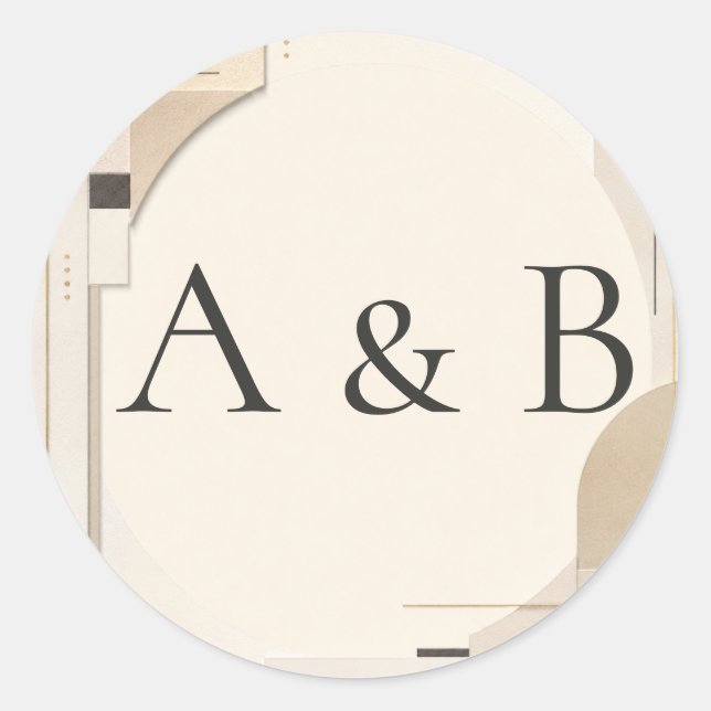 Sheet:Modern Minimalist Monogram Wedding Seals (Front)