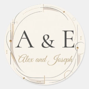 Sheet:Modern Monogram Wedding Envelope Seals