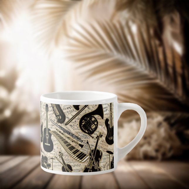 Sheet Music and Instruments Black/Gold ID481 Espresso Cup (Creator Uploaded)
